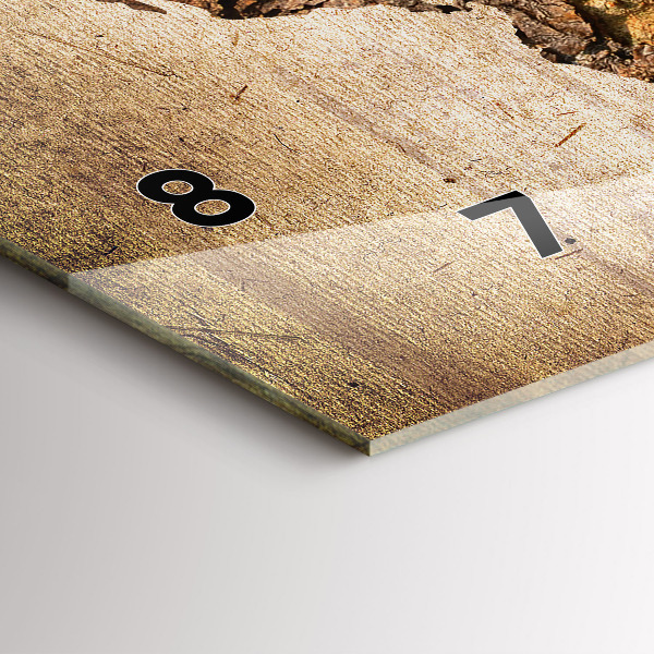 Horizontal wall clock Vintage world map