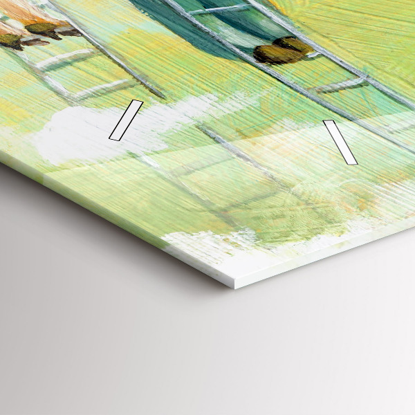 Horizontal wall clock People on the ladder