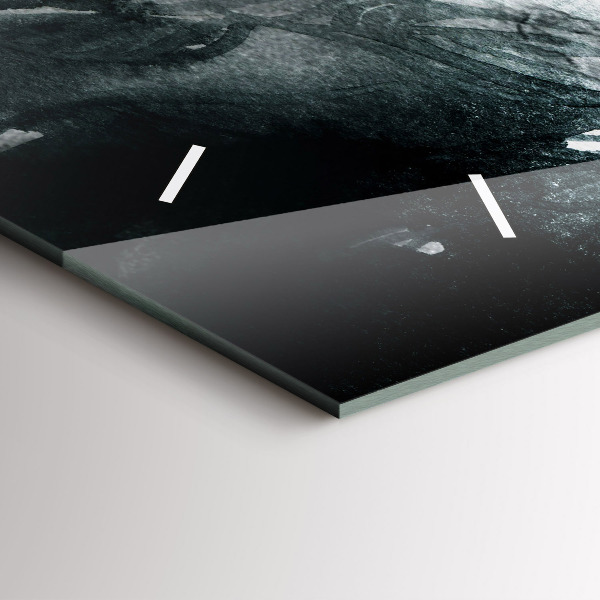 Horizontal wall clock Portrait of a woman red lips