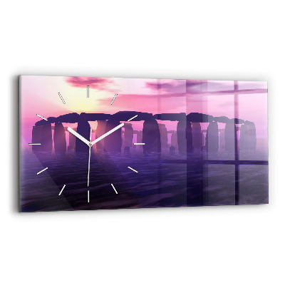 Horizontal wall clock Sunset at Stonehenge