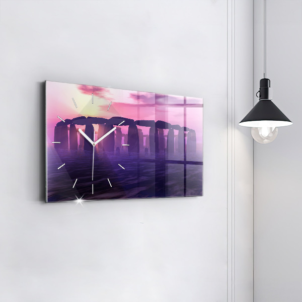 Horizontal wall clock Sunset at Stonehenge