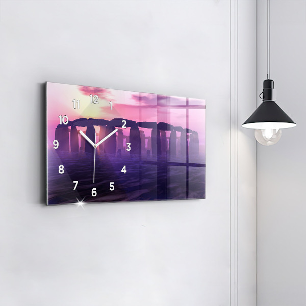 Horizontal wall clock Sunset at Stonehenge