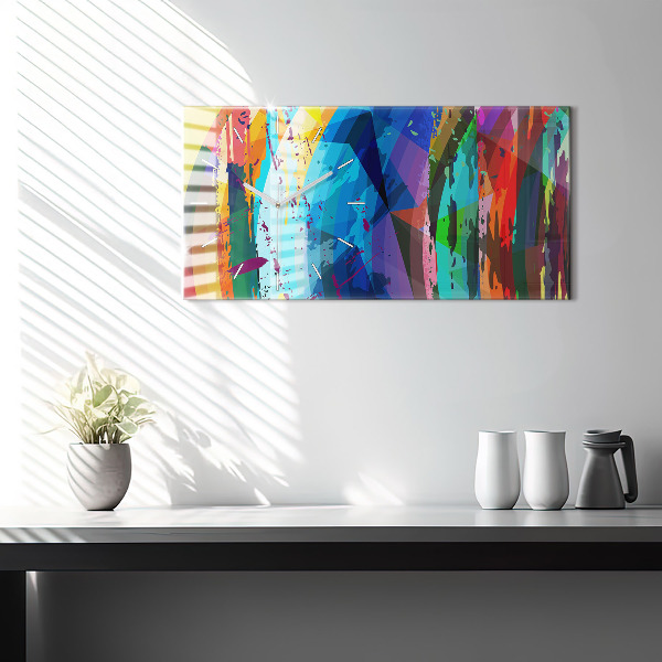 Horizontal wall clock Abstract background