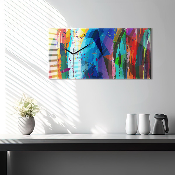 Horizontal wall clock Abstract background