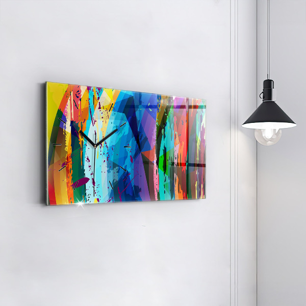 Horizontal wall clock Abstract background