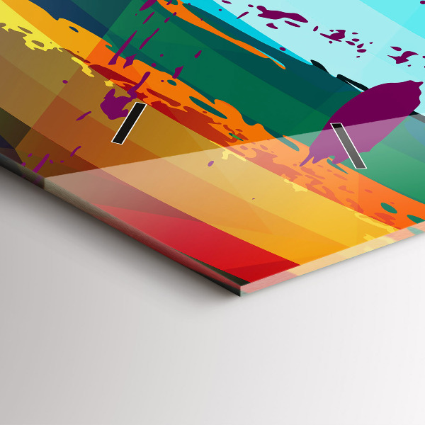 Horizontal wall clock Abstract background