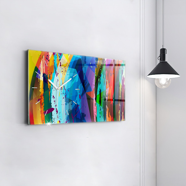 Horizontal wall clock Abstract background