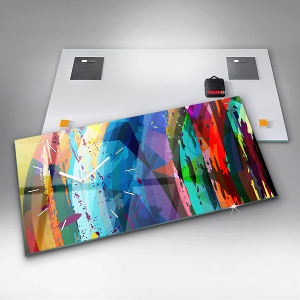 Horizontal wall clock Abstract background