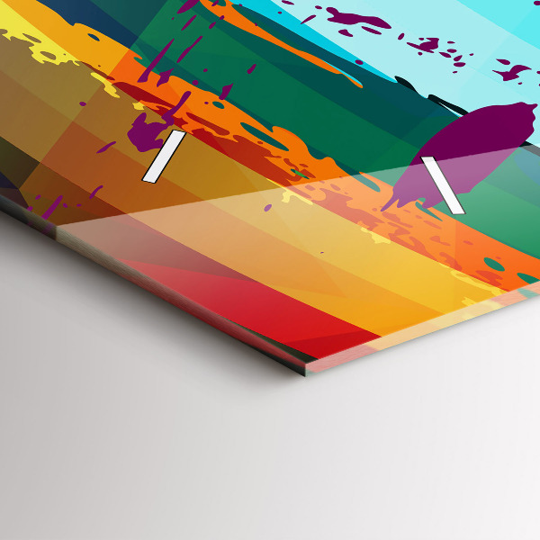 Horizontal wall clock Abstract background