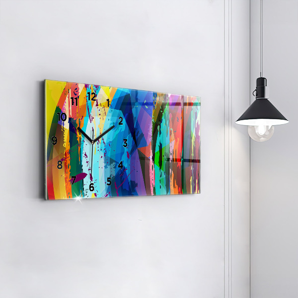 Horizontal wall clock Abstract background