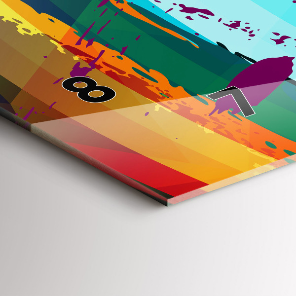 Horizontal wall clock Abstract background