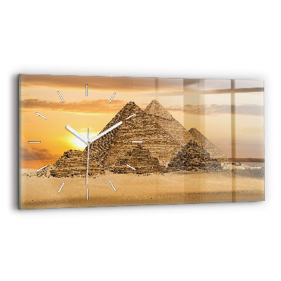 Horizontal wall clock Pyramids and sunset