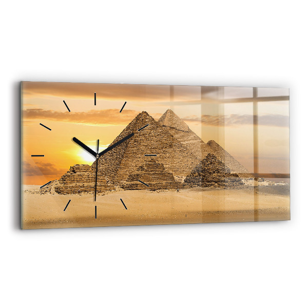 Horizontal wall clock Pyramids and sunset