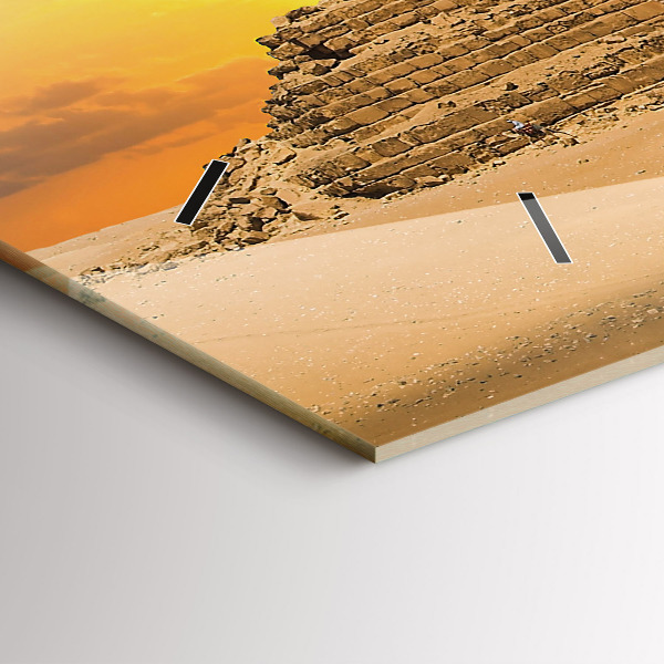 Horizontal wall clock Pyramids and sunset