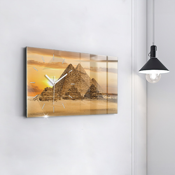 Horizontal wall clock Pyramids and sunset