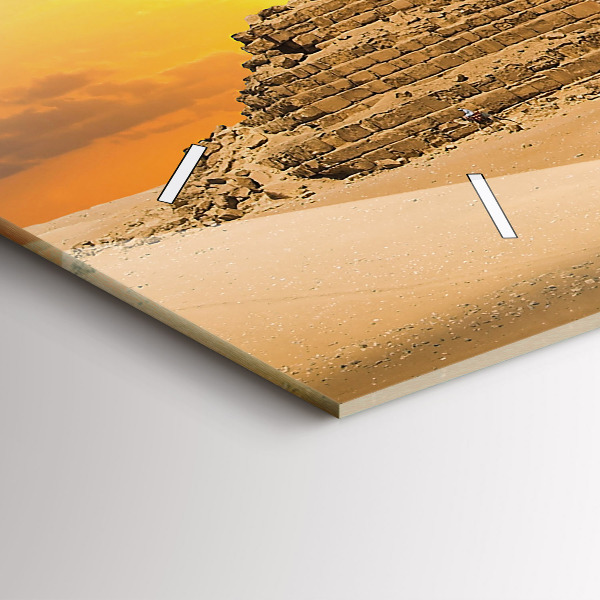 Horizontal wall clock Pyramids and sunset