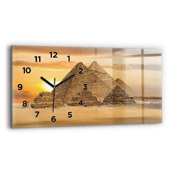 Horizontal wall clock Pyramids and sunset