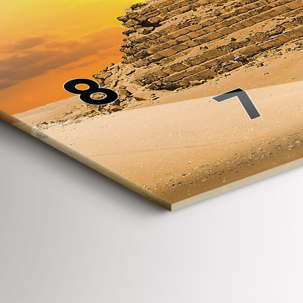 Horizontal wall clock Pyramids and sunset