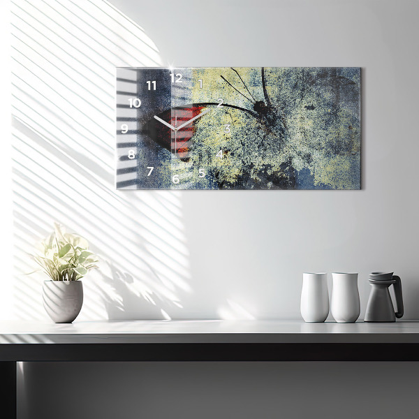 Horizontal wall clock Butterfly vintage style