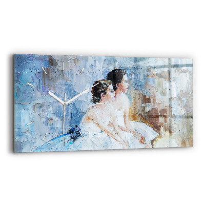 Horizontal wall clock Young ballerinas