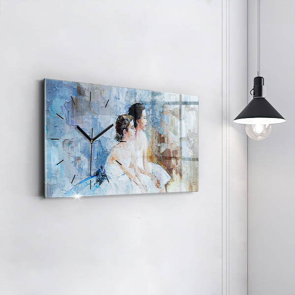 Horizontal wall clock Young ballerinas