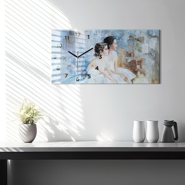 Horizontal wall clock Young ballerinas