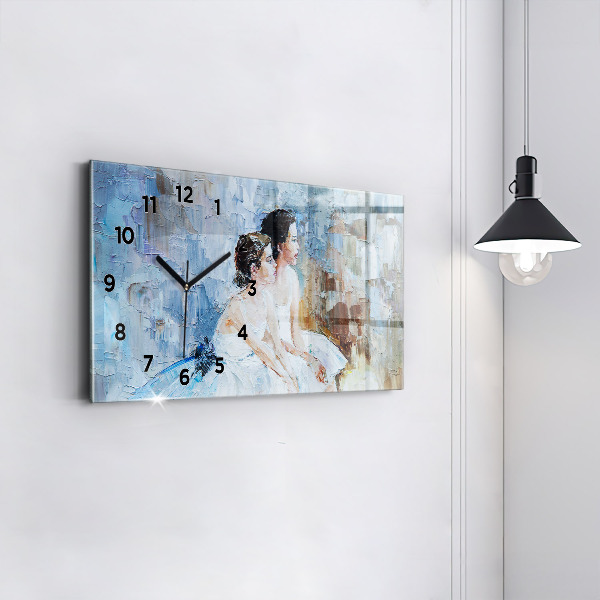 Horizontal wall clock Young ballerinas