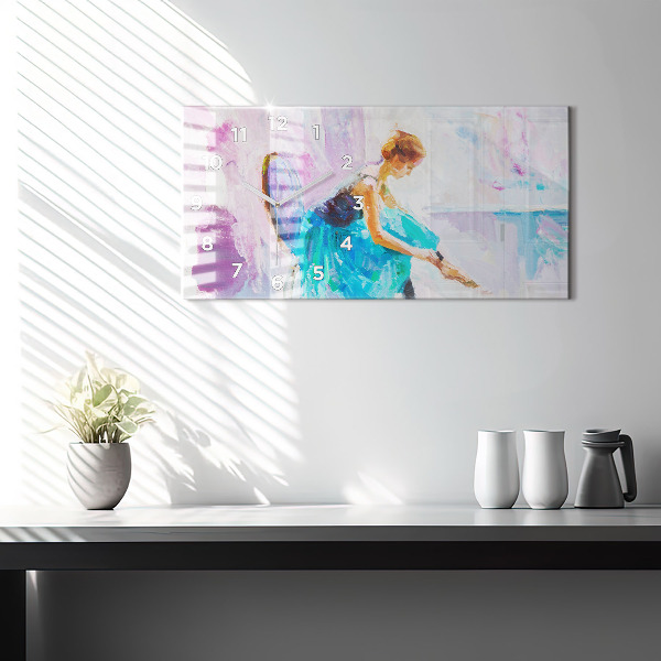 Horizontal wall clock Preparing the ballerina
