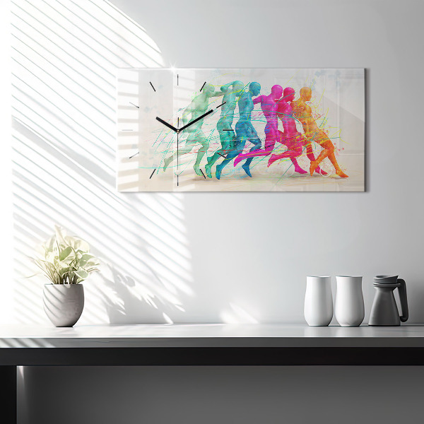Horizontal wall clock Colorful people