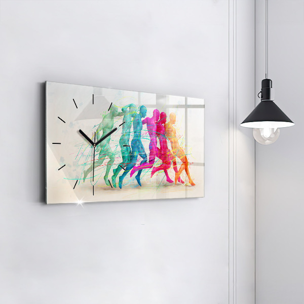 Horizontal wall clock Colorful people