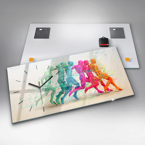 Horizontal wall clock Colorful people