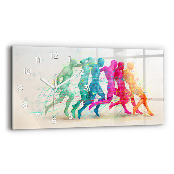 Horizontal wall clock Colorful people