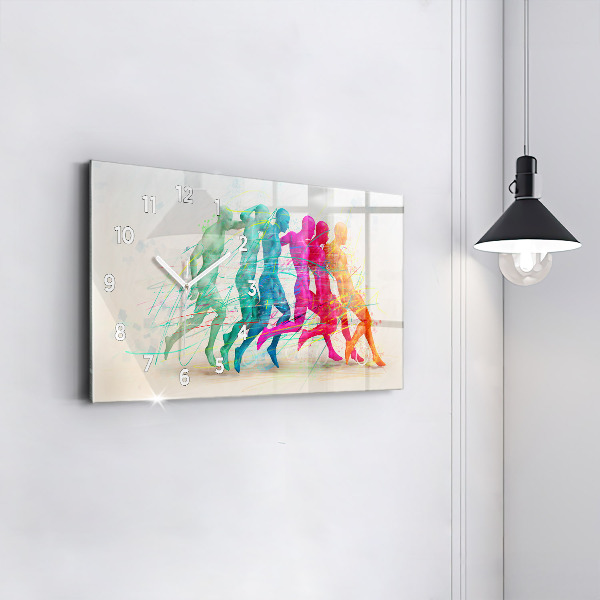 Horizontal wall clock Colorful people
