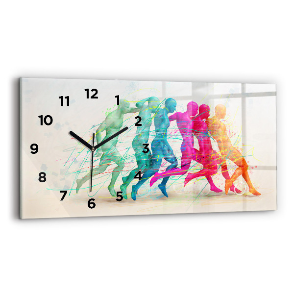Horizontal wall clock Colorful people