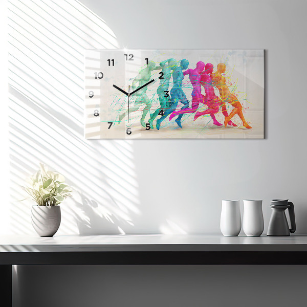 Horizontal wall clock Colorful people