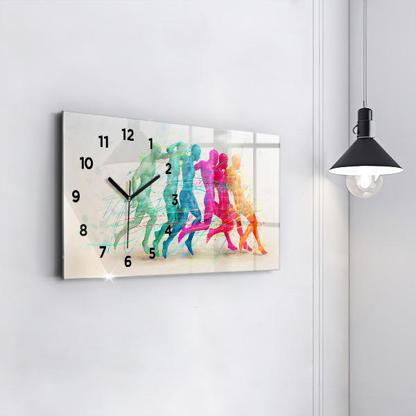 Horizontal wall clock Colorful people