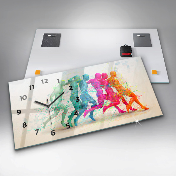 Horizontal wall clock Colorful people