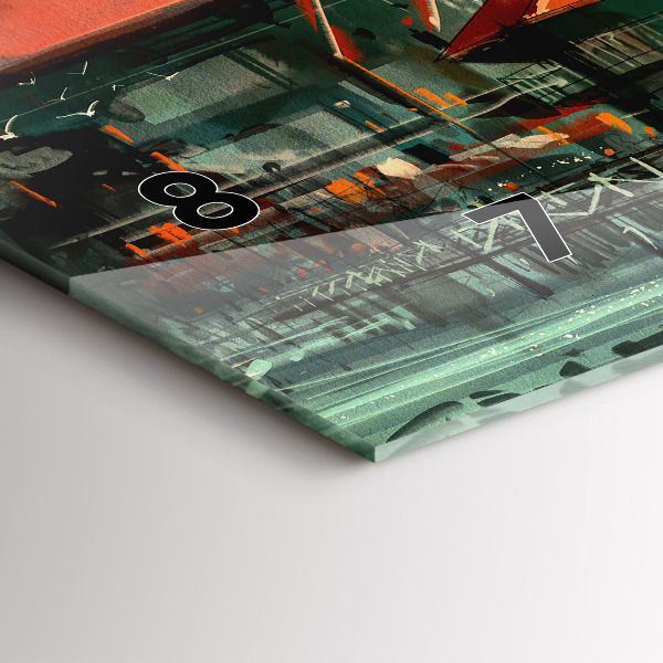 Horizontal wall clock Fishing village