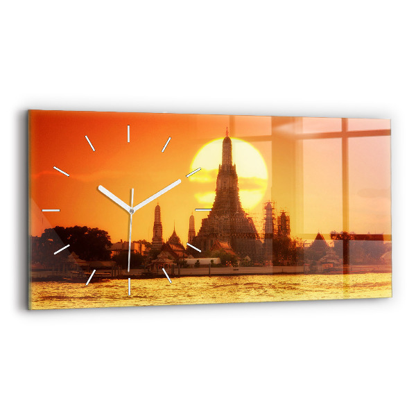 Horizontal wall clock Wat arun bangkok thailand
