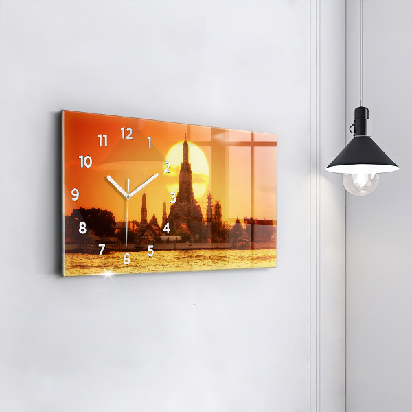 Horizontal wall clock Wat arun bangkok thailand