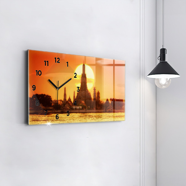 Horizontal wall clock Wat arun bangkok thailand