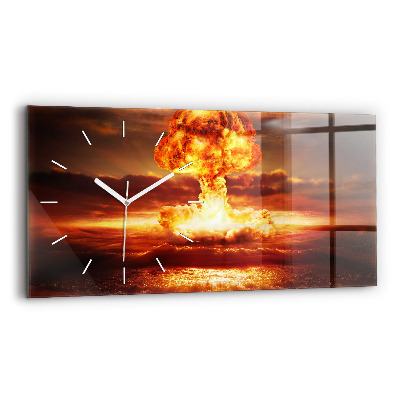 Horizontal wall clock Atomic bomb explosion
