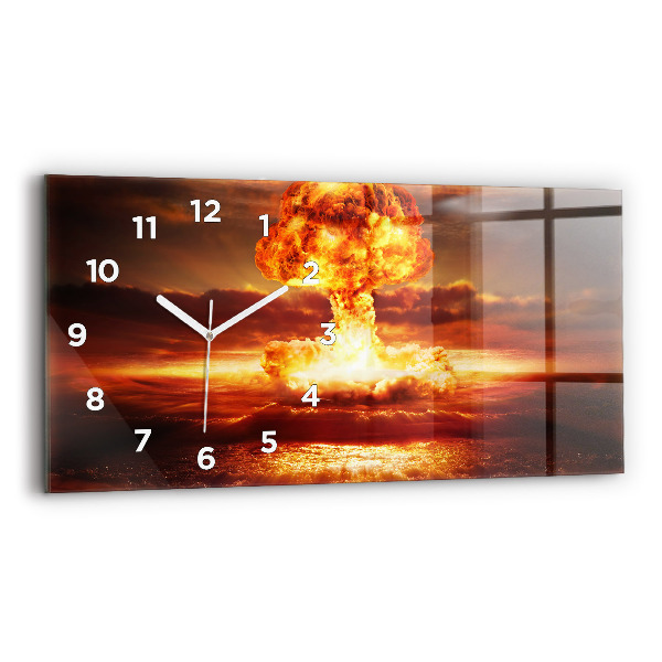 Horizontal wall clock Atomic bomb explosion