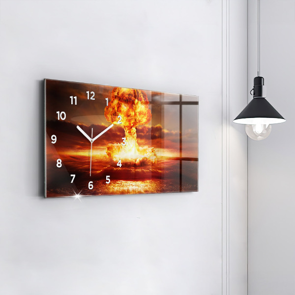 Horizontal wall clock Atomic bomb explosion