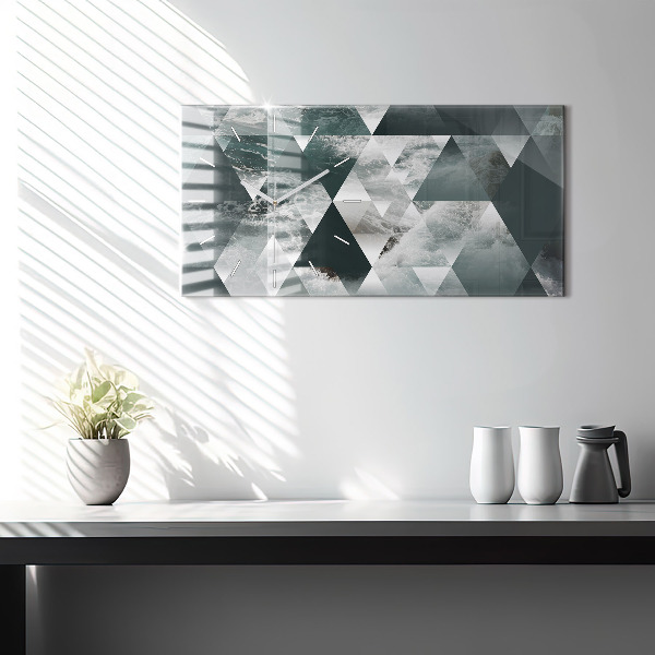 Horizontal wall clock Abstract sea waves