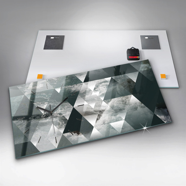 Horizontal wall clock Abstract sea waves