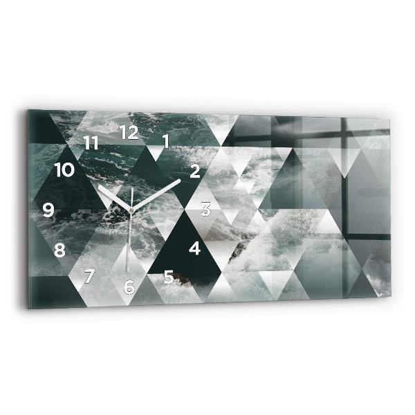 Horizontal wall clock Abstract sea waves