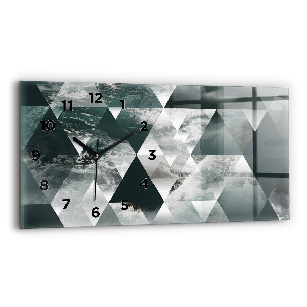 Horizontal wall clock Abstract sea waves
