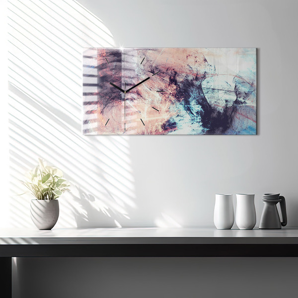 Horizontal wall clock Abstract painting