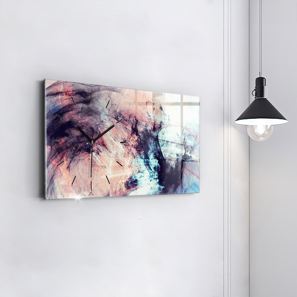 Horizontal wall clock Abstract painting